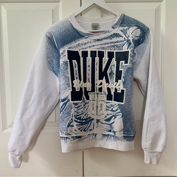 VTG & RARE Duke Blue Devils basketball sweatshirt 90s USA - Picture 2 of 10